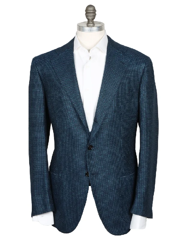 Aqua and Black Textured Sportcoat Classic Men's Pin