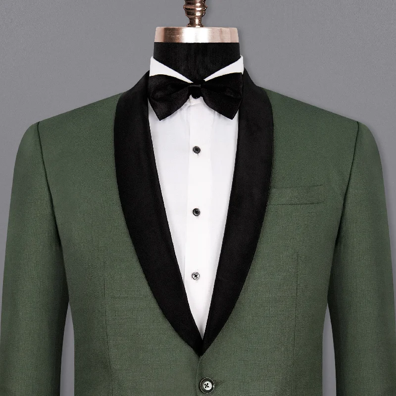 Nandor Green Tuxedo Wool Rich Blazer Refined Men's European