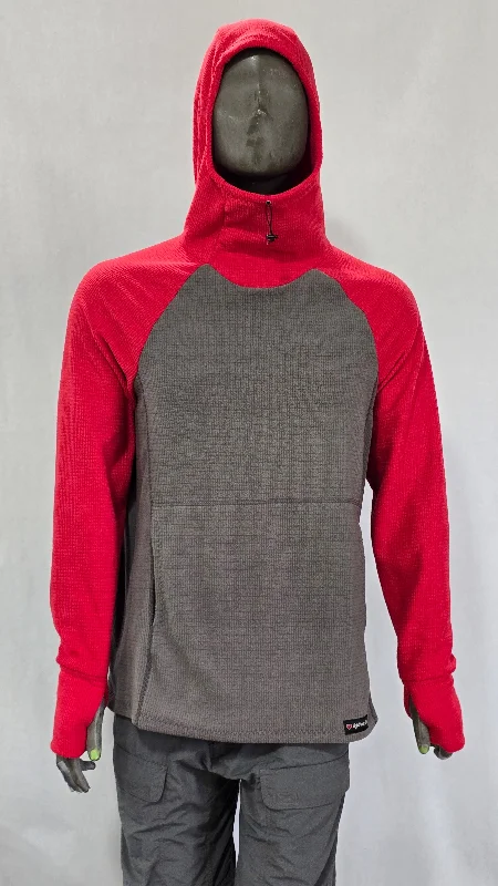 Men's Hoodie - Gray w/ Red sleeves & hood Cclassic Men's Tweed