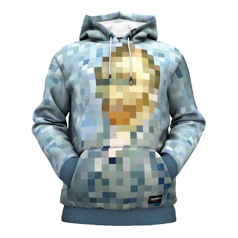 Pixelated Artist Hoodie Laid