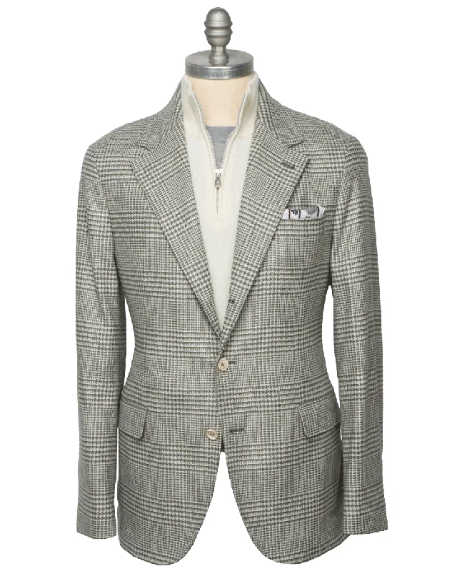 Green and Cream Glen Plaid Sportcoat Stylish Men's Neon