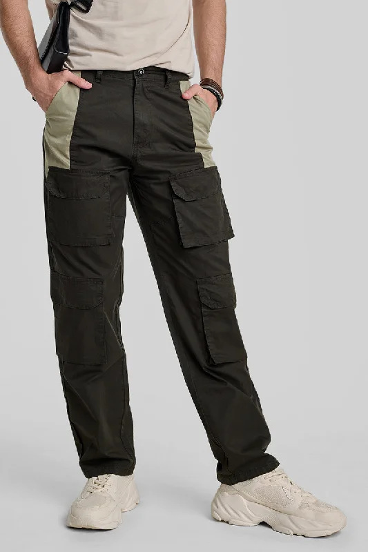 Olive Patch Pocket Cargo Pants Dapper Men's 1920S