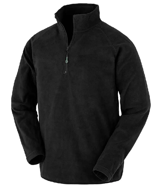 Result Genuine Recycled Zip Neck Micro Fleece | Black Adventure