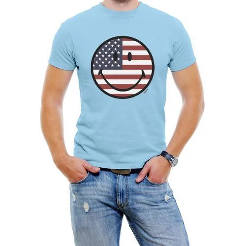 USA Smile Face Men Graphic T-Shirt Lumberjack