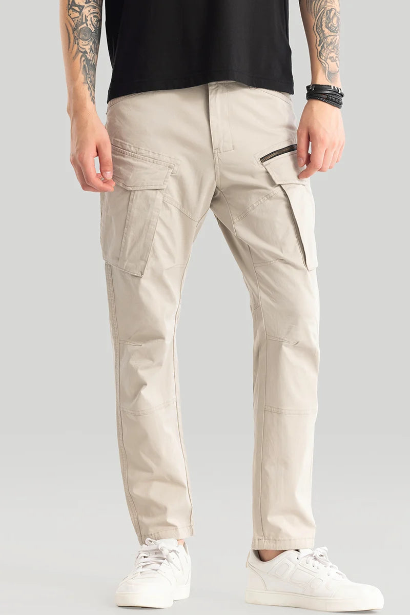 Tyke Pro Beige Cargo Pant Trendy Men's Oversized