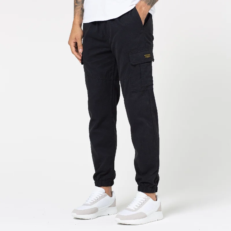 Classic Utility Cargo Pant | Black Monochromatic Office Style