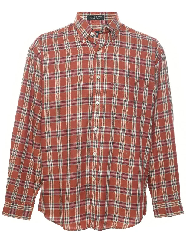 Van Heusen Checked Shirt - M Minimalist Men's Casual 