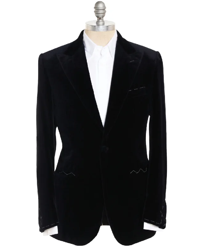 Midnight Blue Velour Virgilio Dinner Jacket Tough Men's Tactical