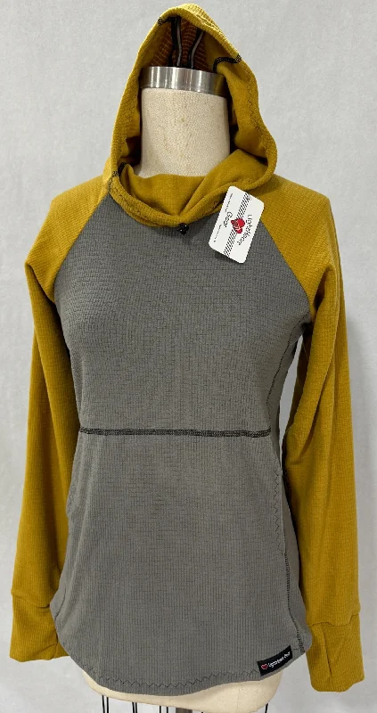 Men's Hoodie - Gray w/ Mustard sleeves & hood Refined Men's European