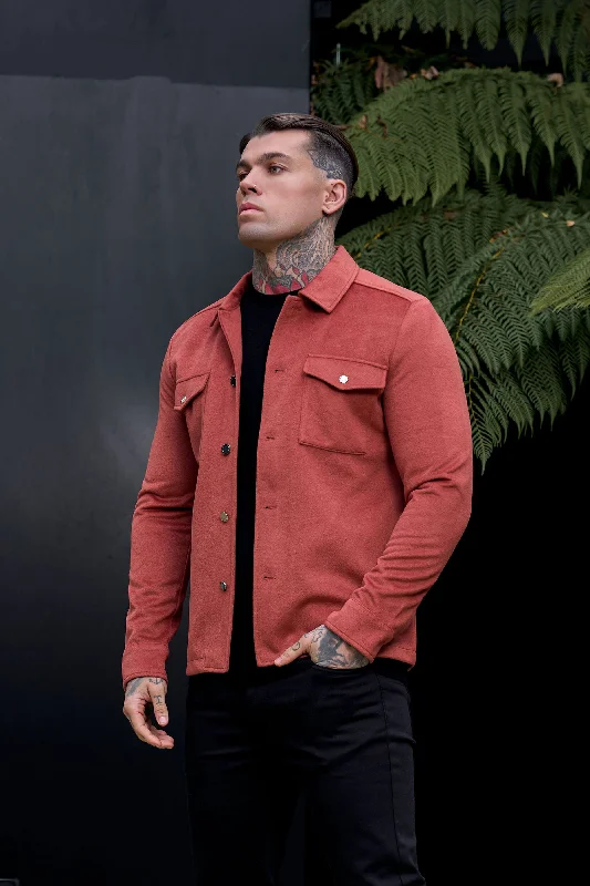 FS Brushed Button Up Plain Jacket Rust - FSN181 (PRE ORDER 15TH DECEMBER)  Practical Men's Multi