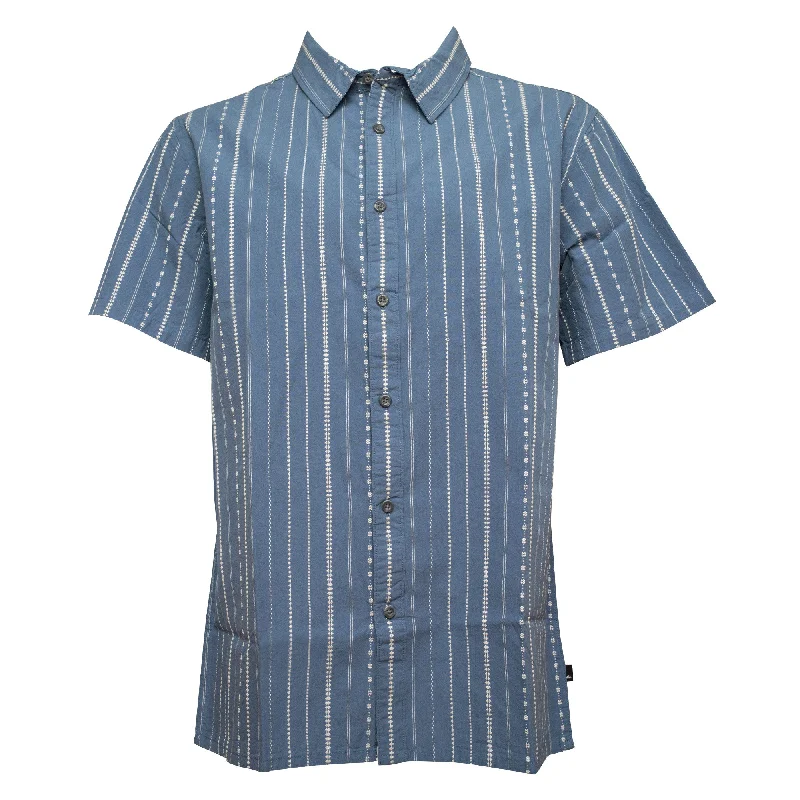 Quiksilver Pacific Stripe Men's S/S Dress Shirt - Blue Modern Men's Tech