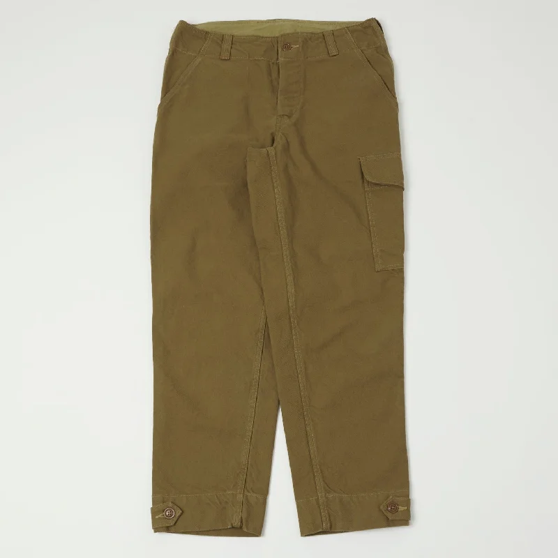 Freewheelers Aviators Trouser - Yarn-Dyed Dark Beige Dynamic Men's High