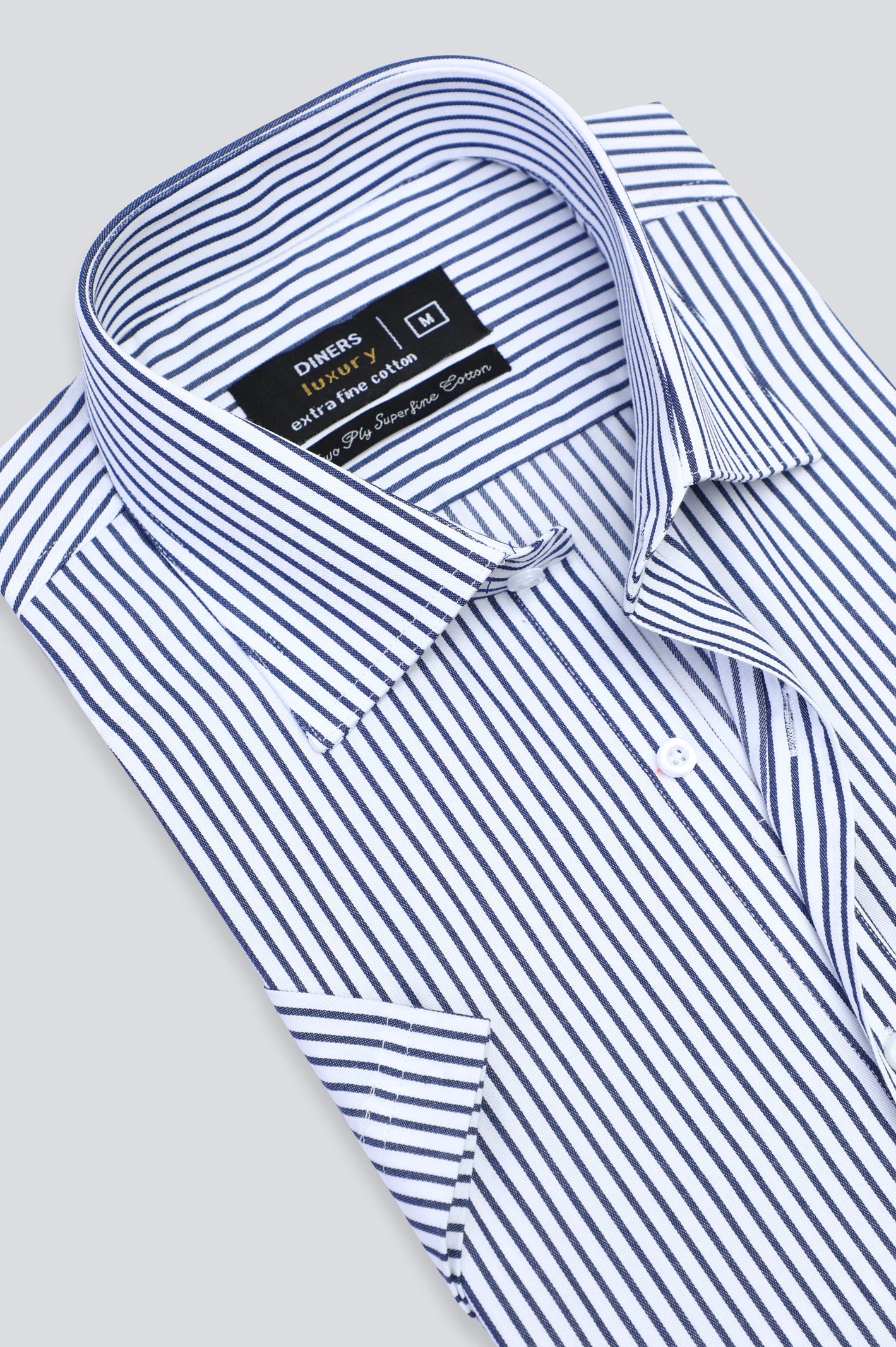 Blue Stripes Formal Shirt (Half Sleeves) Hip Men's Retro