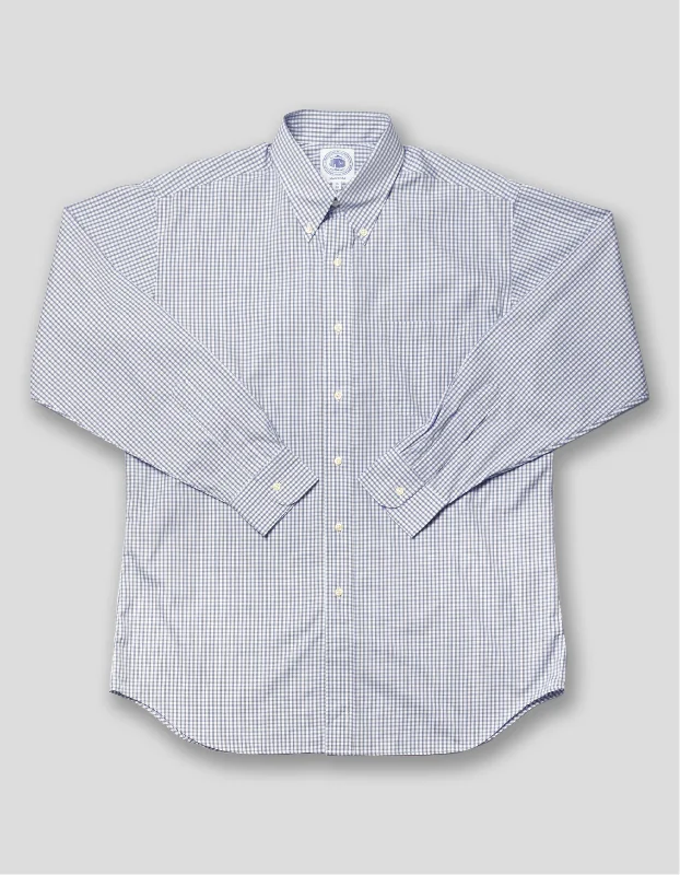 BLUE TATTERSALL DRESS SHIRT Preppy Men's College