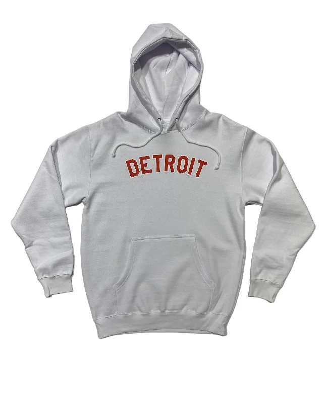 Ink Detroit -  Red & White print on White Hoodie Beach