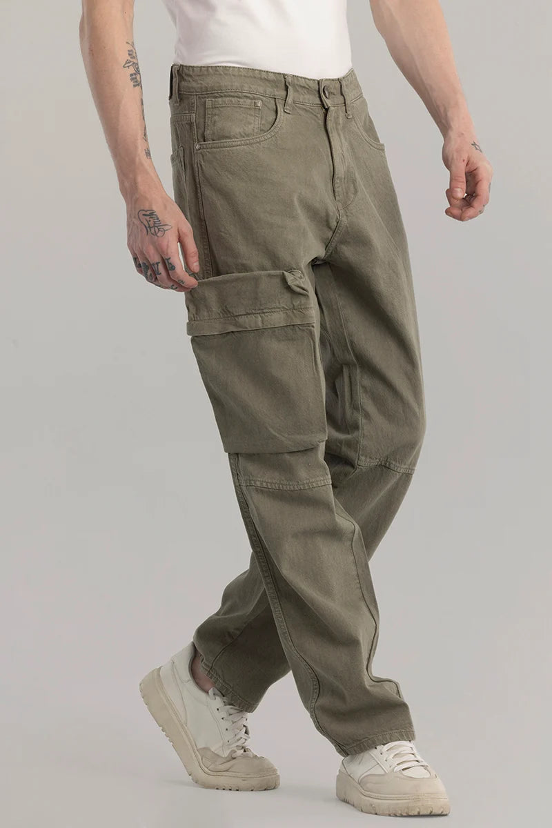 Pockeflex Olive Baggy Cargo Jeans Refined Men's Classic 