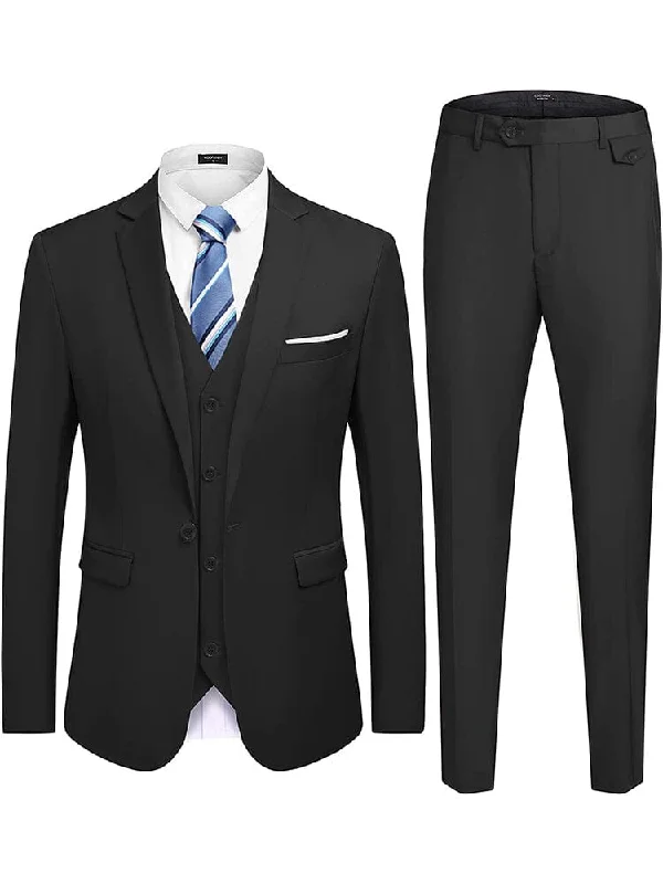 Wedding Formal Prom 3 Piece Slim Fit Tuxedo Suit Set (US Only) Hip Men's Retro