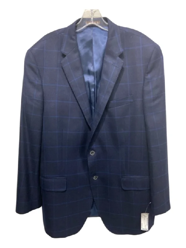 Peter Millar Navy Cashmere Windowpane 2 Button Men's Blazer Cool Men's Distressed