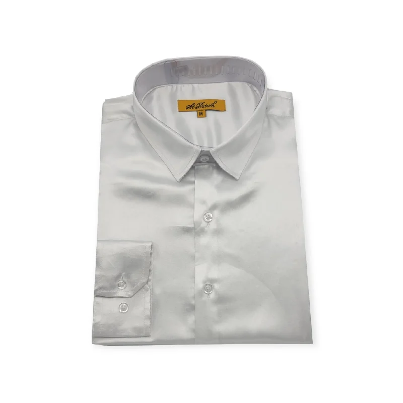 ST. PATRICK: Satin Slim Fit Dress Shirt SSS Modern Men's Geometric