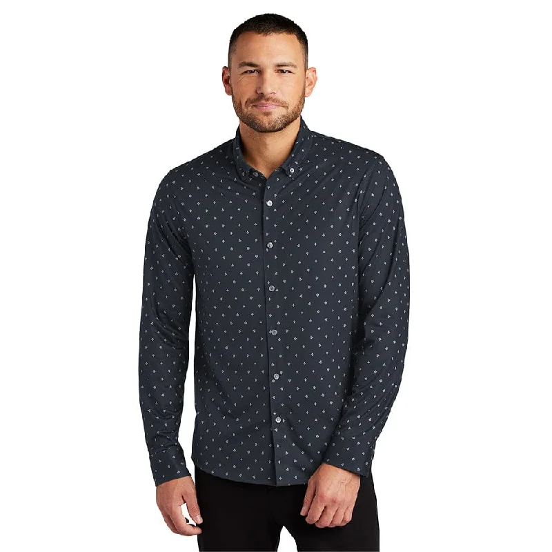 Mercer+Mettle - Men's Stretch Jersey Patterned Long Sleeve Shirt Sporty Men's Tennis