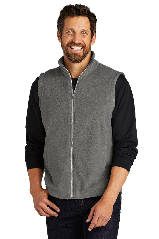 Port Authority Mens Pill Resistant Microfleece Full Zip Vest - Pearl Grey Casual Men's Japanese 