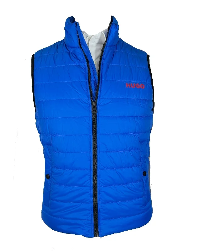 Hugo Boss Padded Gilet Slim Fit Bright Blue Vest EU 54 - XXL FINAL SALE Tailored