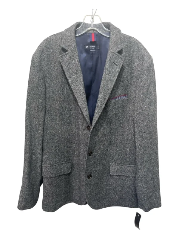 Daniel Cremieux Gray Wool Blend Solid 3 button Men's Blazer Trendy Men's Bucket