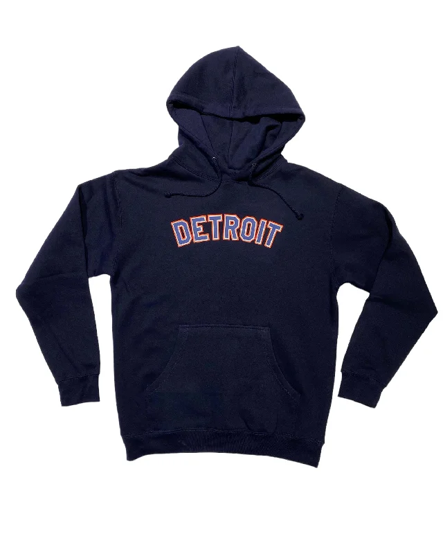 Ink Detroit -  Orange & Navy print on Navy Hoodie Hip Men's Urban