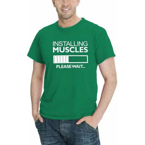 Installing Muscles...Please Wait Funny Men T-Shirt Adventure