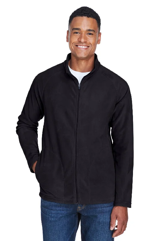 Team 365 Mens Campus Pill Resistant Microfleece Full Zip Jacket - Black Streetwear Style