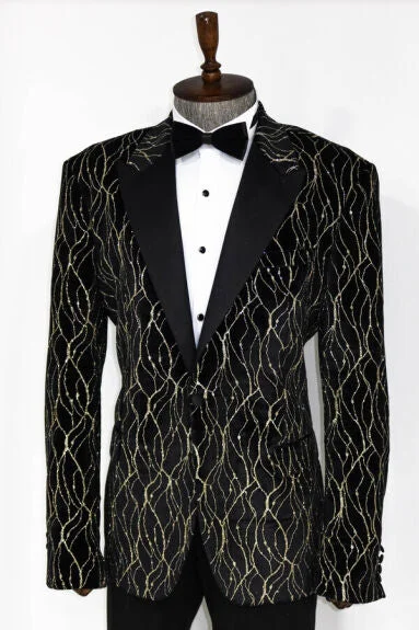 Gold vercini blazer Modern Men's Geometric