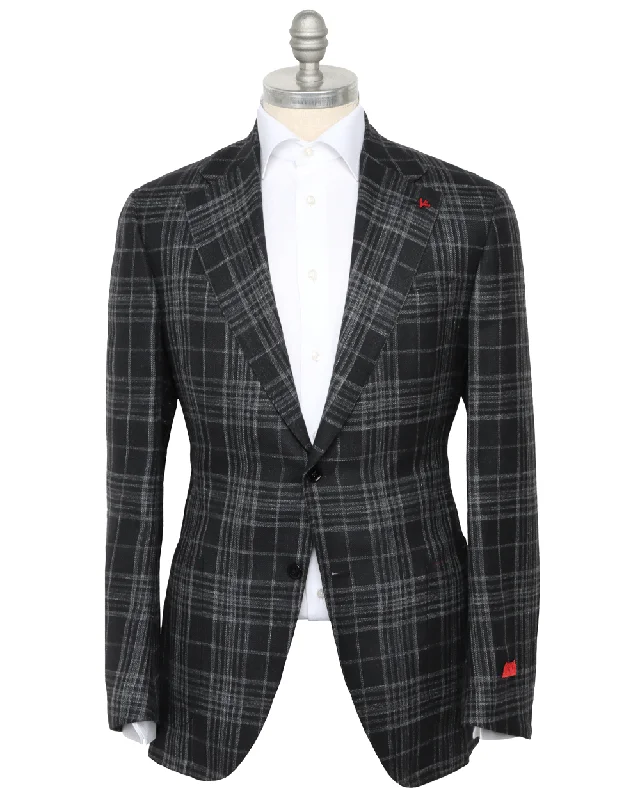 Black and Grey Glen Plaid Sportcoat Confident Men's Power