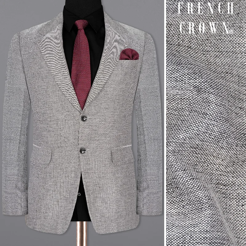 Spun Parl Gray Designer Blazer Earthy Men's Sustainable 