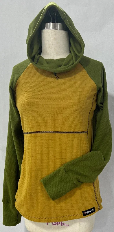 Men's Hoodie - Mustard  w/ Olive sleeves & hood Artistic Men's Hand