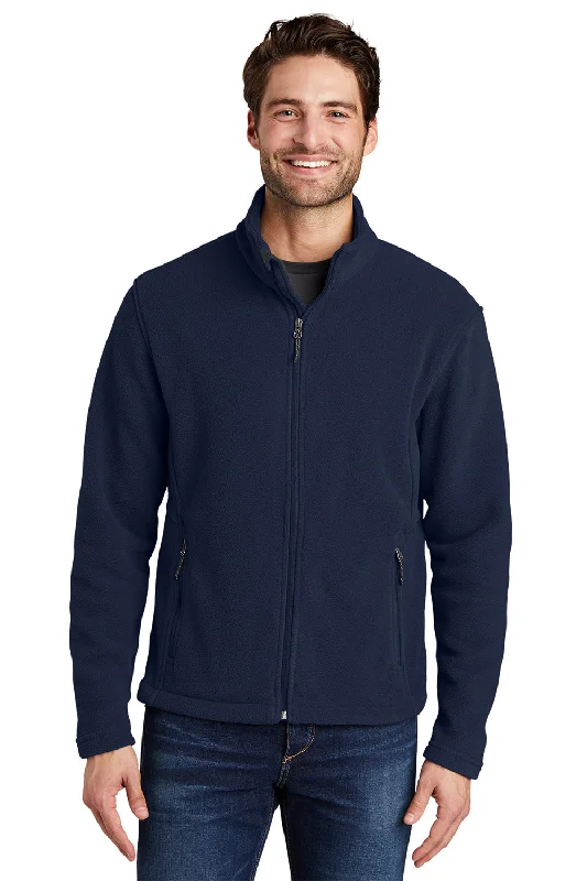 Port Authority Mens Full Zip Fleece Jacket - True Navy Blue Trendy Men's Oversized