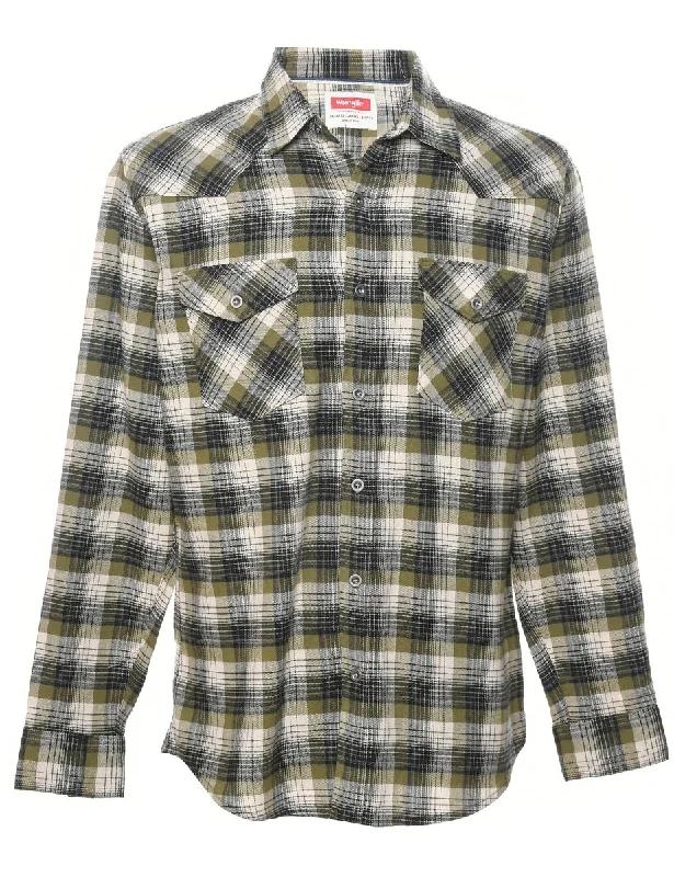 Wrangler Checked Shirt - M Casual Men's Japanese 