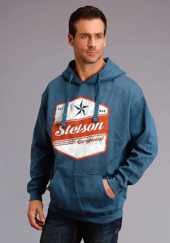 Stetson Mens Blue Cotton Blend Original Star Hoodie Sporty Men's Athleisure 