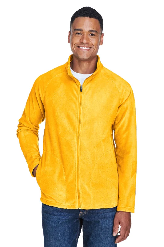 Team 365 Mens Campus Pill Resistant Microfleece Full Zip Jacket - Athletic Gold - Closeout Monochromatic Office Style