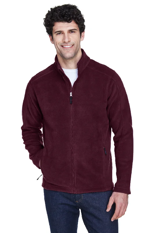 Core 365 Mens Journey Pill Resistant Fleece Full Zip Jacket - Burgundy Trendy Men's Oversized