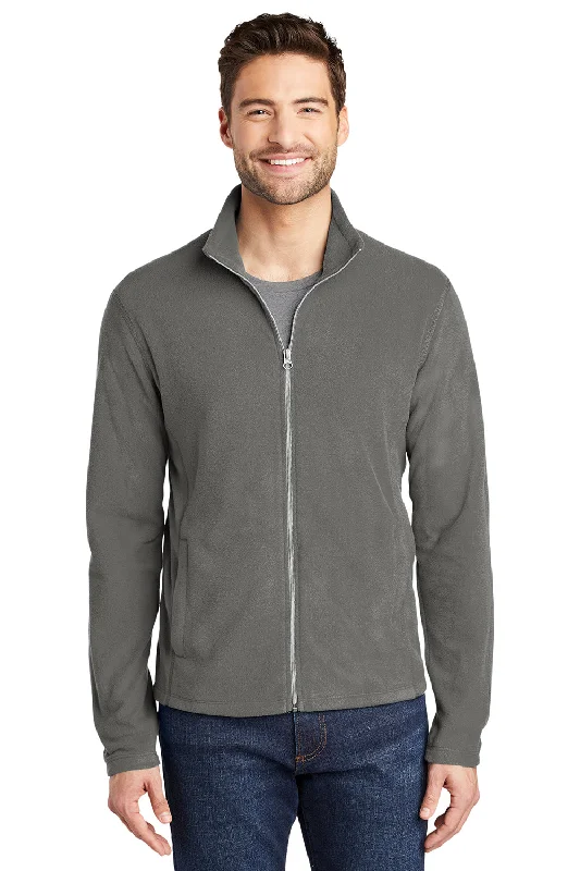 Port Authority Mens Microfleece Pill Resistant Full Zip Jacket - Pearl Grey Dapper Men's 1920S