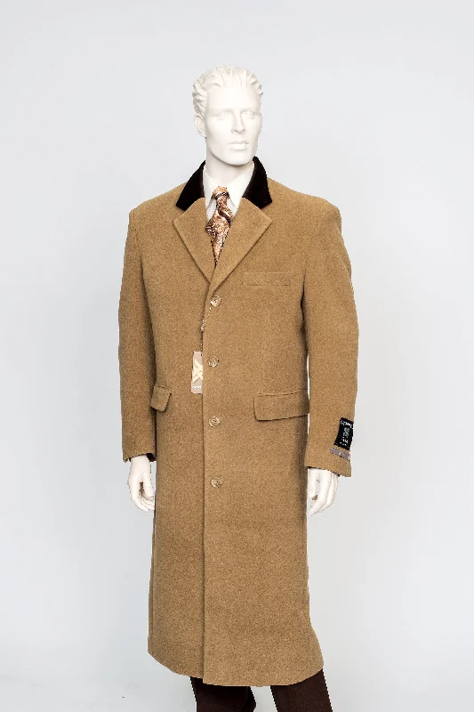 XXIOTTI Cashmere/Wool Overcoat Camel 77003 Classic Men's Pin