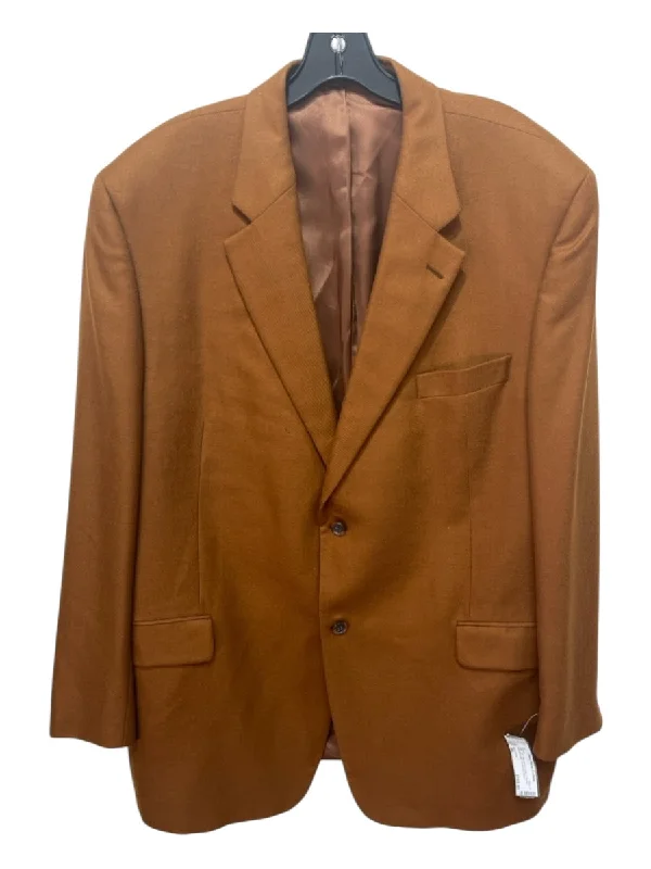 Jack Victor Dark Tan Wool Blend Solid Notched Lapel Men's Blazer Minimalist Men's Casual 