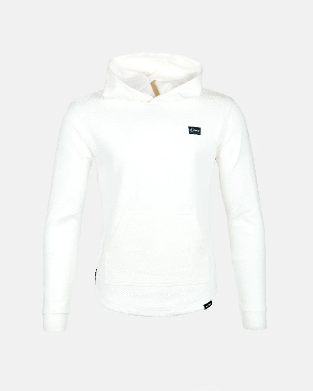 White GH Waffle Hoodie Laid