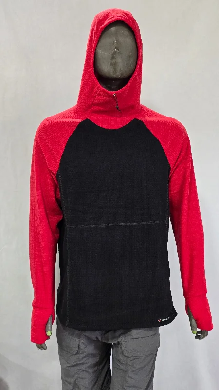 Men's Hoodie - Black w/ Red sleeves & hood Luxurious Men's High