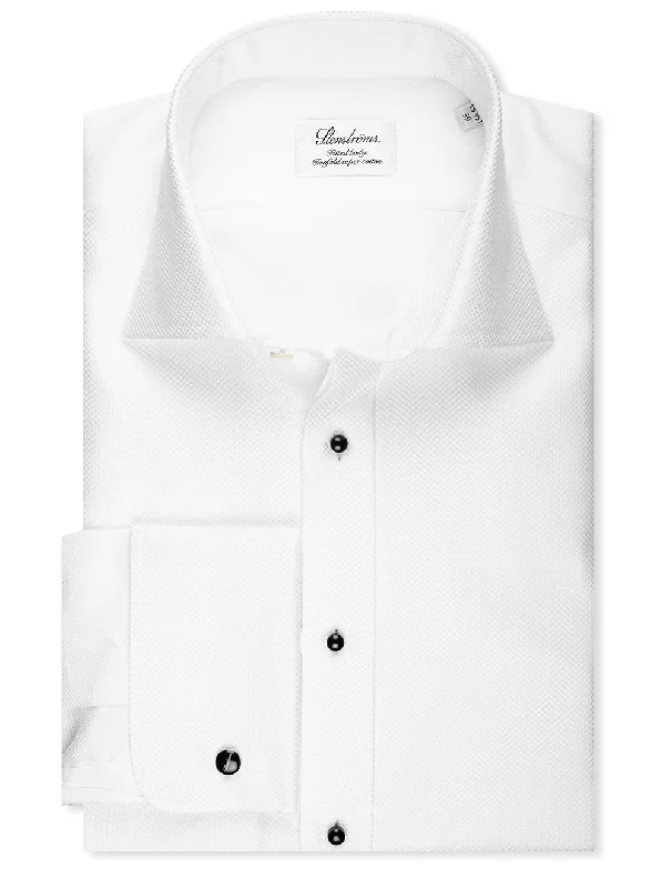 Fitted Body Evening Dress Shirt White Organic