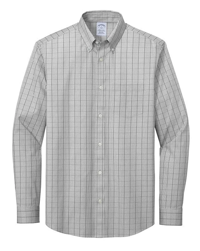 Brooks Brothers - Men's Wrinkle-Free Stretch Patterned Shirt Earthy Men's Sustainable 