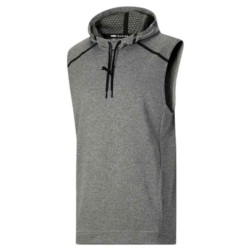 PUMA Men's Tech Knit Sleeveless Training Hoodie Unique Men's Patch