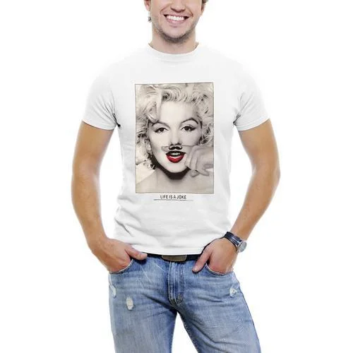 Marilyn Monroe Finger Mustache T-shirt For Men Cool Men's Skate