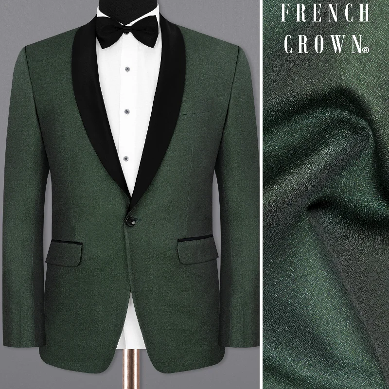 Timber Green Designer Tuxedo Blazer Practical Men's Multi