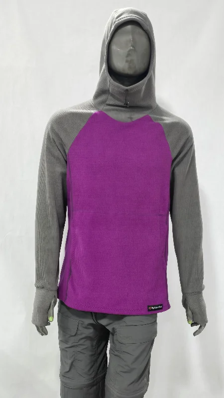 Men's Hoodie - Violet w/ Gray sleeves & hood Monochromatic Office Style